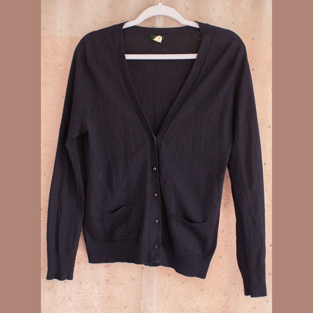 J.Crew Navy Merino Wool Cardigan